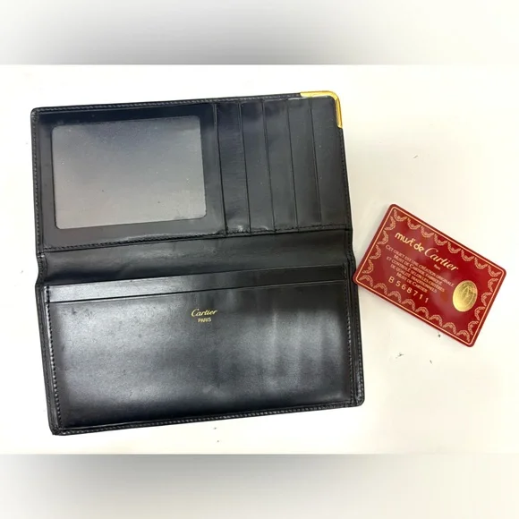 Cartier Black Leather Gold Accent - Picture 2 of 12